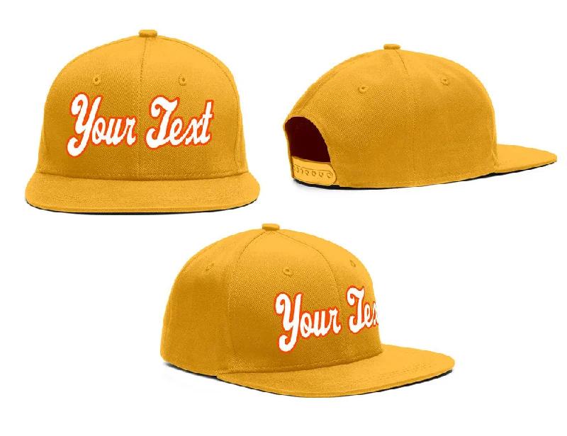 Eco-Friendly Baseball Cap-Custom Yellow Orange-White Casual Sport Baseball Cap