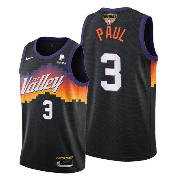 Maroon Basketball Jersey-Men's Phoenix Suns #3 Chris Paul 2021 Finals Black City Edition Stitched Basketball Jersey (Check description if you want Women or Youth size)