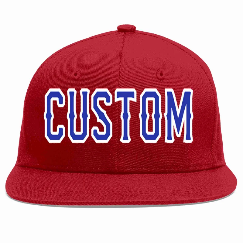 Curved Brim Baseball Cap-Custom Red Royal-White Casual Sport Baseball Cap