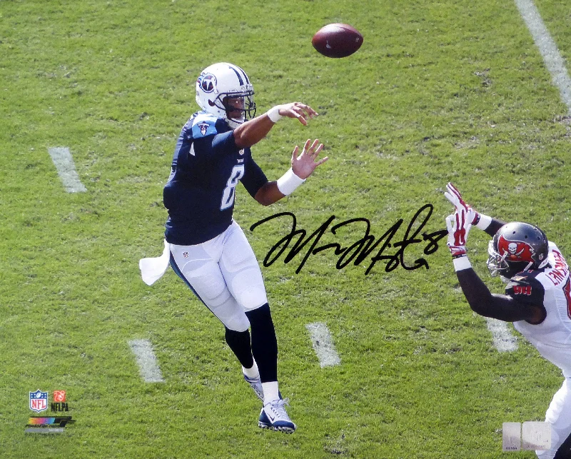 Protective Football Helmet-Marcus Mariota Autographed 16x20 Photo Tennessee Titans First Game MM Holo Stock #94939