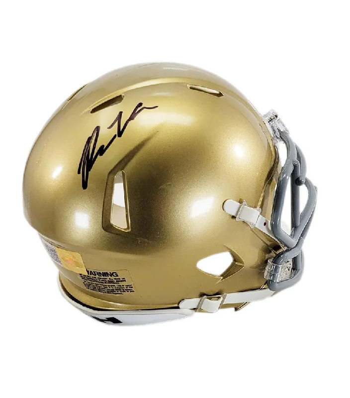 Recycled Material Football Helmet-Brock Wright Signed Notre Dame Fighting Irish Speed Mini Football Helmet (JSA)