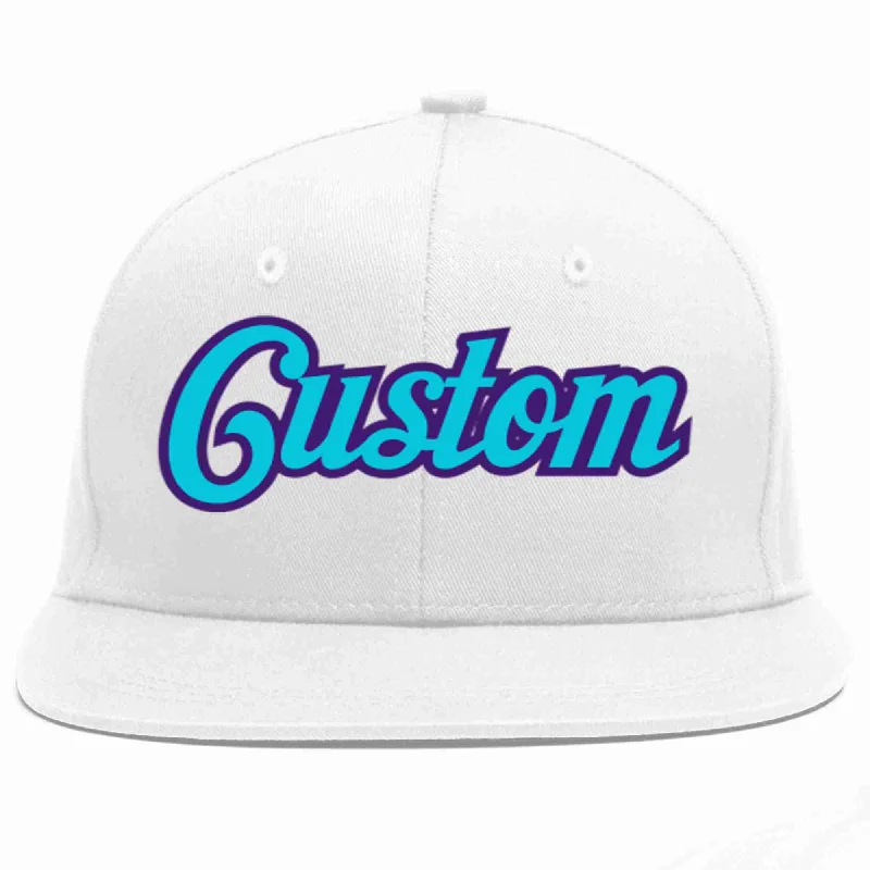 Classic Baseball Cap-Custom White Light Blue-purple Casual Sport Baseball Cap