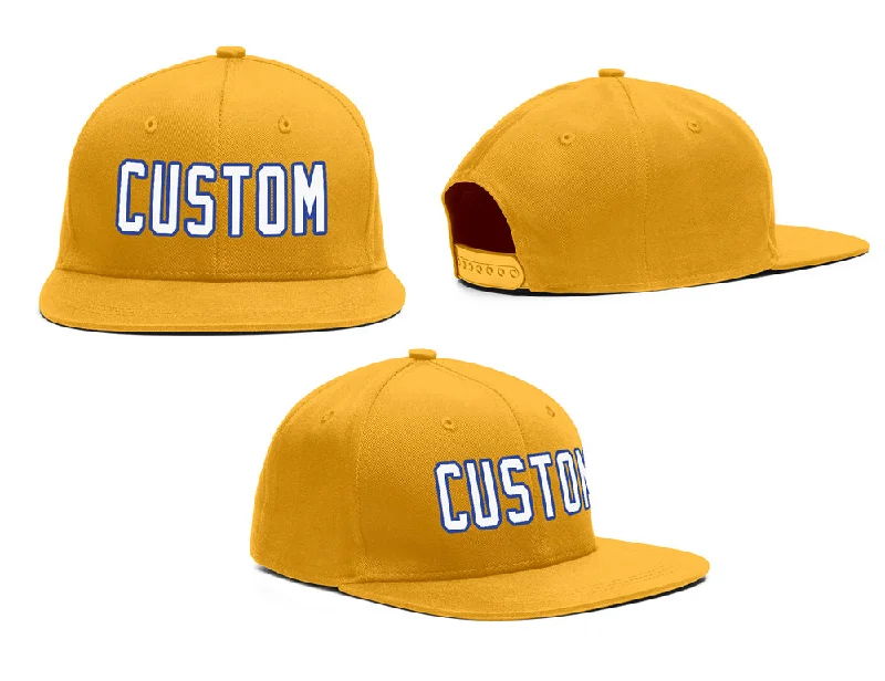 Faux Fur Lined Baseball Cap-Custom Yellow White-Royal Outdoor Sport Baseball Cap