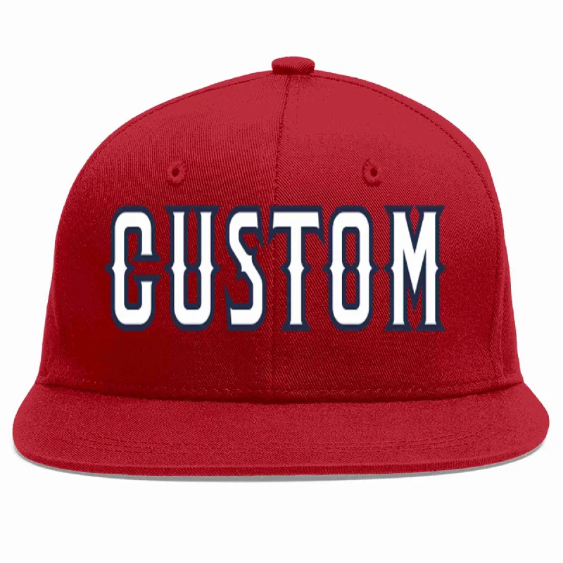 Skateboarding Baseball Cap-Custom Red White-Navy Casual Sport Baseball Cap