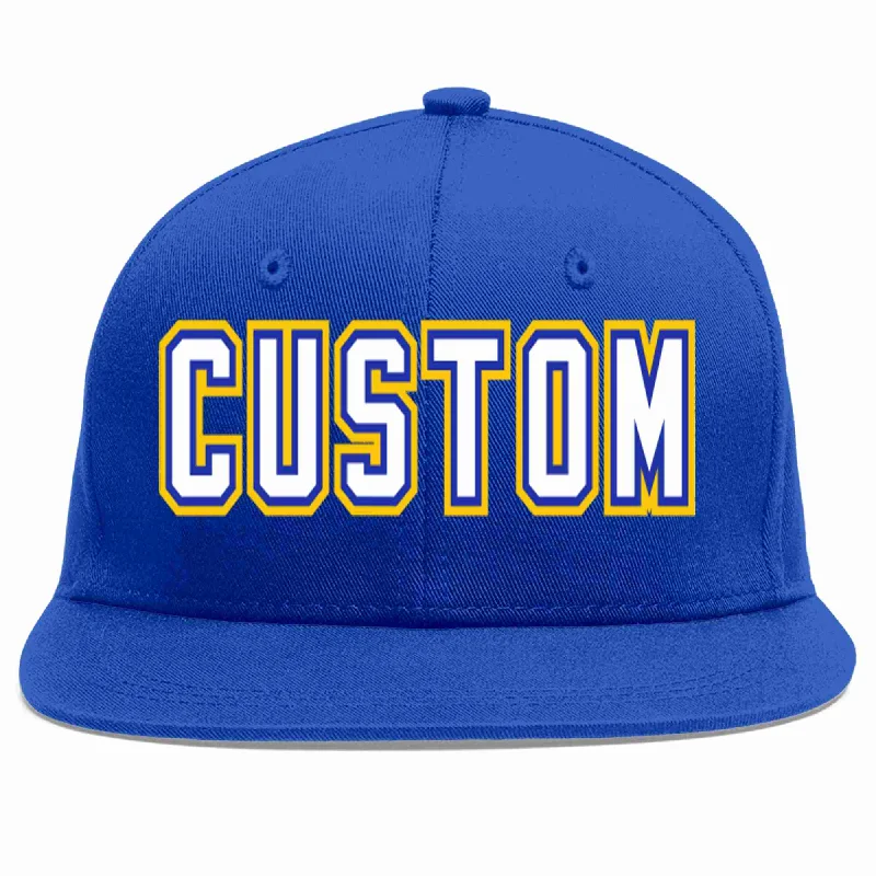 Metallic Baseball Cap-Custom Royal White-Royal Casual Sport Baseball Cap