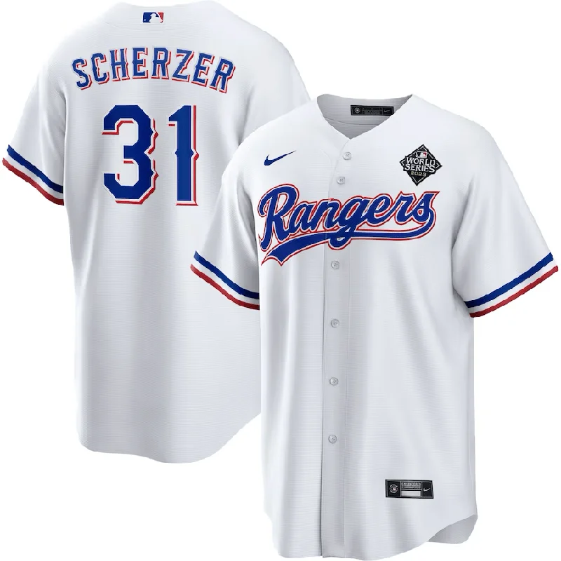 Training Baseball Jersey-Max Scherzer Texas Rangers World Series Jerseys