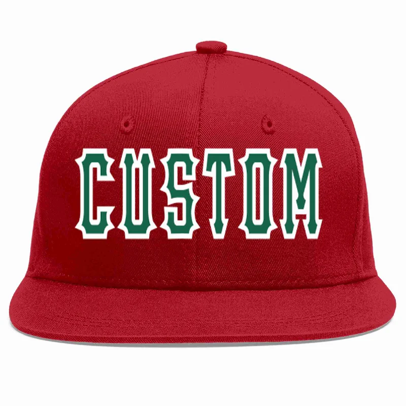 Color Block Baseball Cap-Custom Red Kelly Green-White Casual Sport Baseball Cap