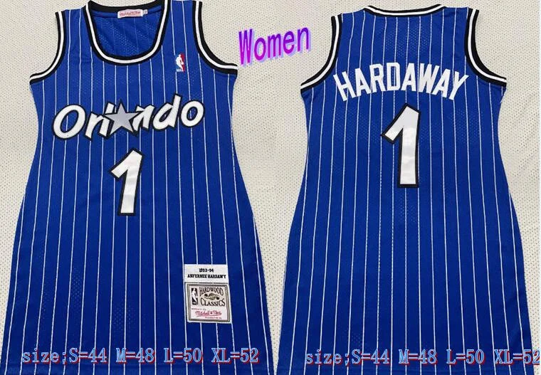 V-Neck Basketball Jersey-Magic 1 Tracy McGrady Blue Women Hardwood Classics Basketball Jersey