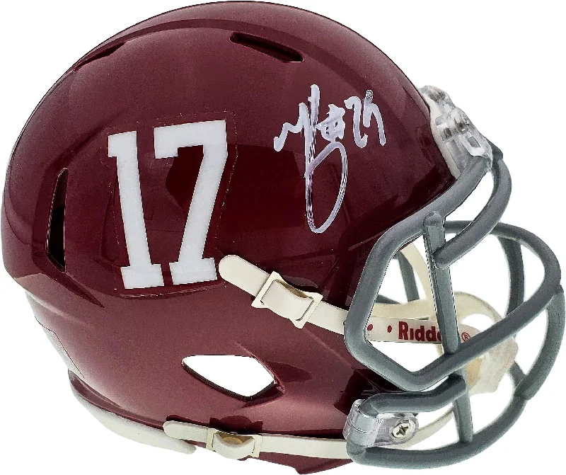 Ventilated Football Helmet-Minkah Fitzpatrick Autographed Alabama Crimson Tide Speed Mini Helmet Beckett BAS Stock #161025