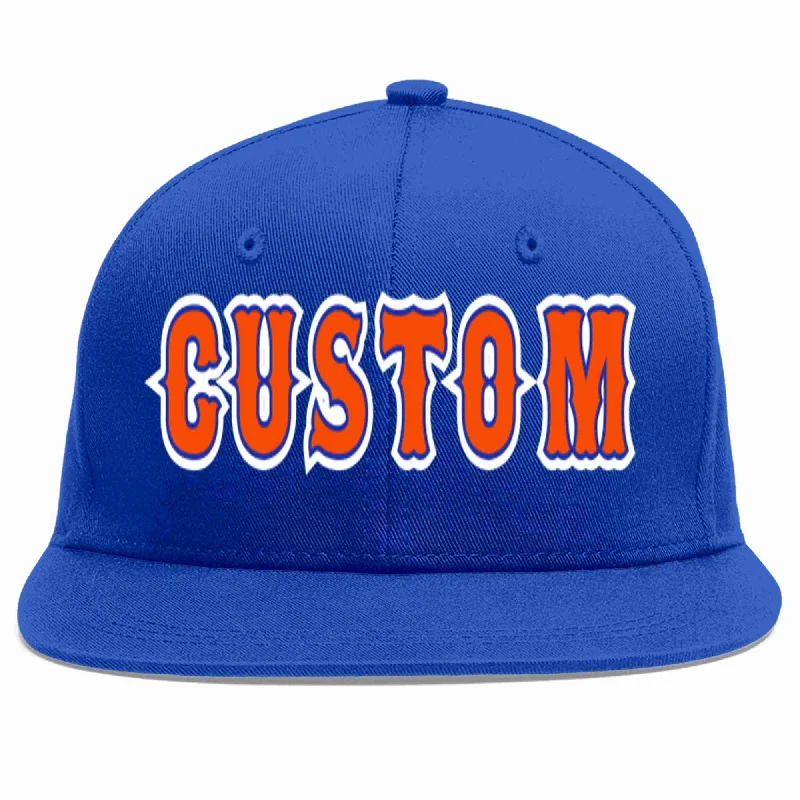 Two Tone Baseball Cap-Custom Royal Orange-Royal Casual Sport Baseball Cap