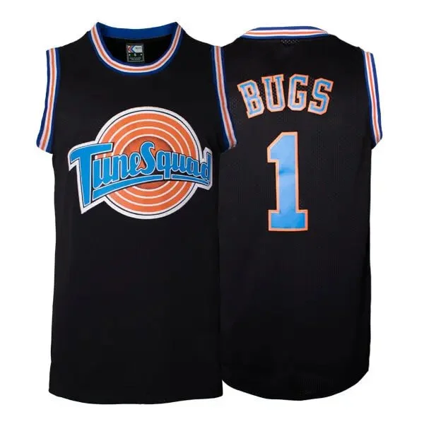 Metallic Basketball Jersey-Bugs Bunny Space Jam Jersey Black - Tune Squad Gear