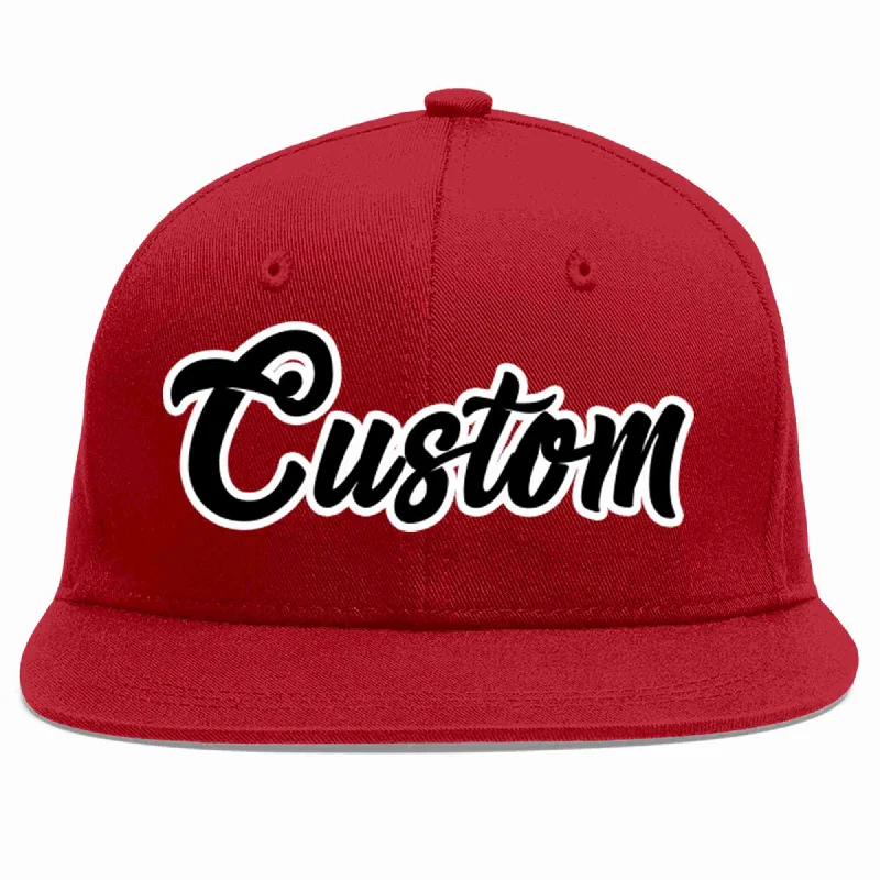 Performance Baseball Cap-Custom Red Black-White Casual Sport Baseball Cap