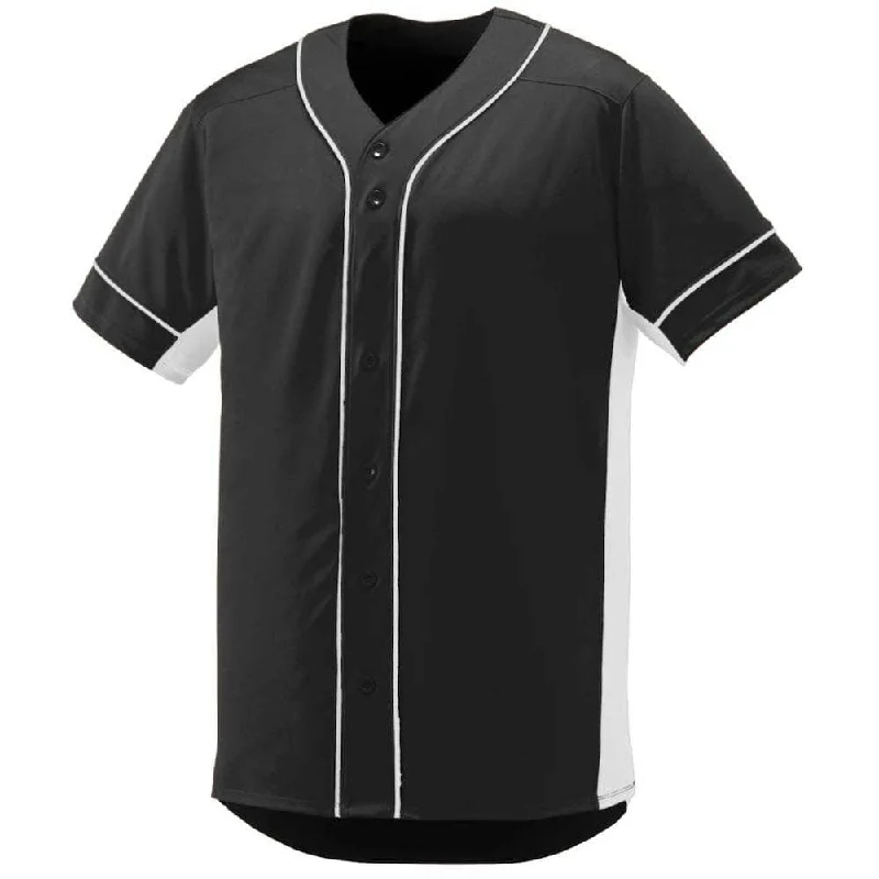 Brown Baseball Jersey-Slugger Baseball Jersey Black-White