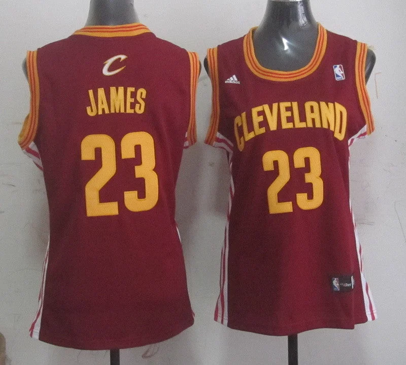 Club Basketball Jersey-Cavaliers 23 James Red Women Basketball Jersey