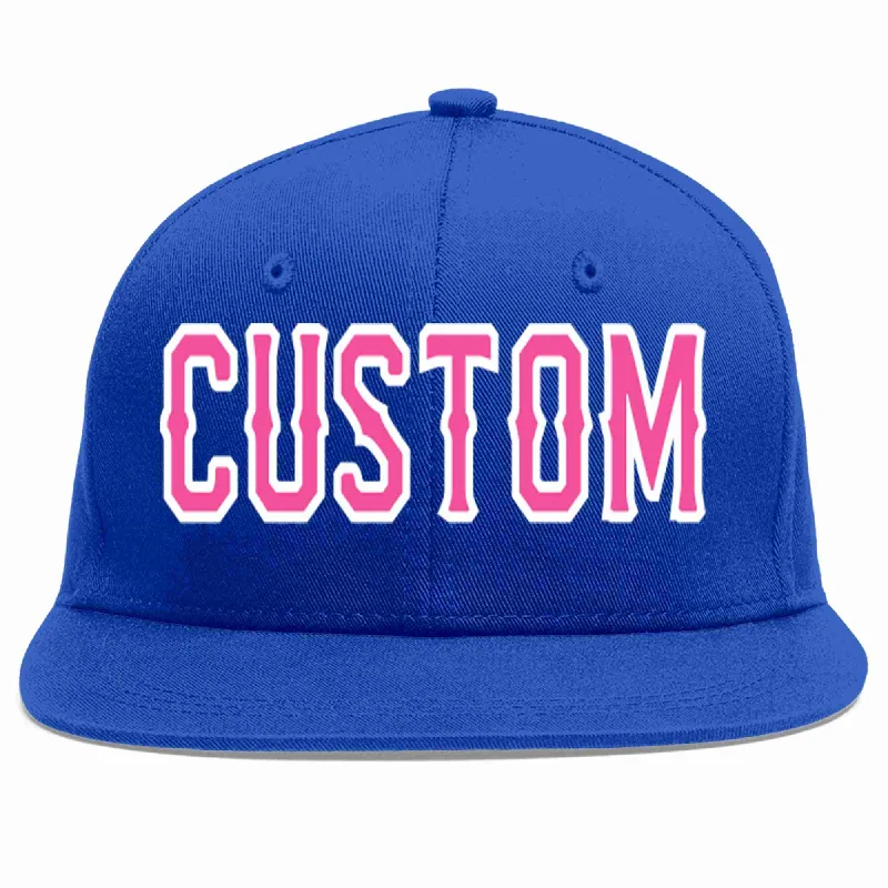 Corduroy Baseball Cap-Custom Royal Pink-White Casual Sport Baseball Cap