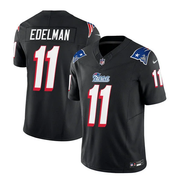 Performance Soccer Jersey-Men's New England Patriots #11 Julian Edelman Black 2023 F.U.S.E. Limited Football Stitched Jersey