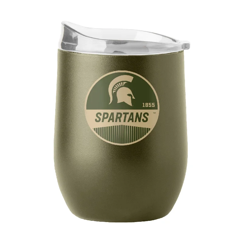 Heat Sensitive Team Mug-Michigan State 16oz Badge Powder Coat Curved Beverage