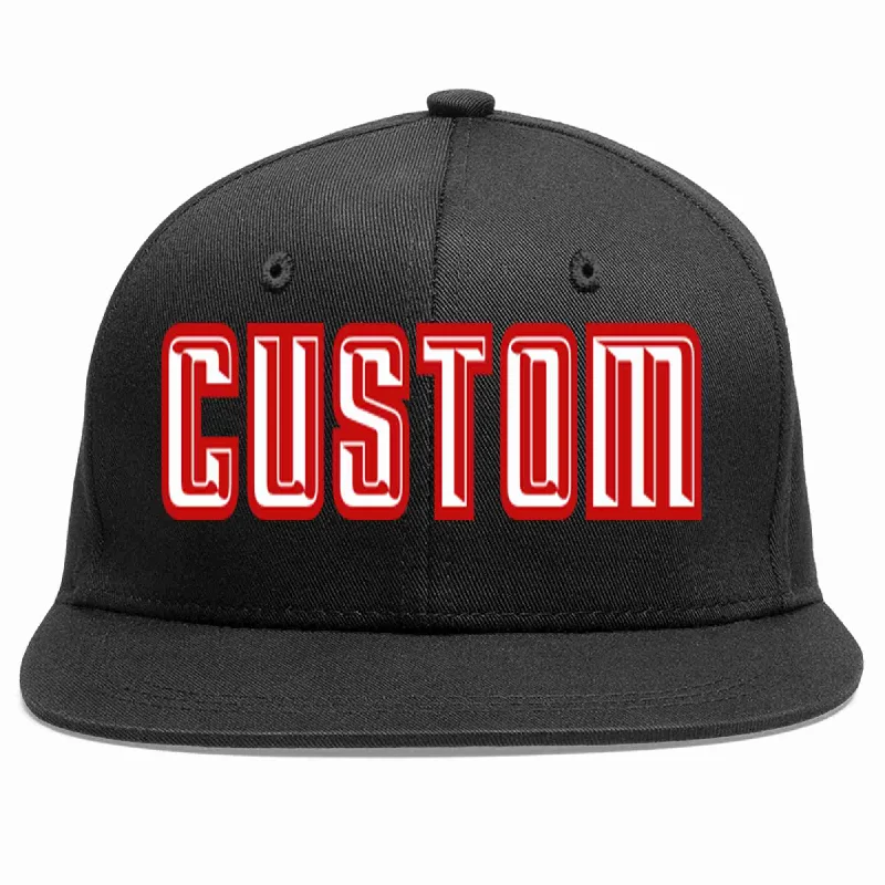 Waterproof Baseball Cap-Custom Black White-Red Casual Sport Baseball Cap