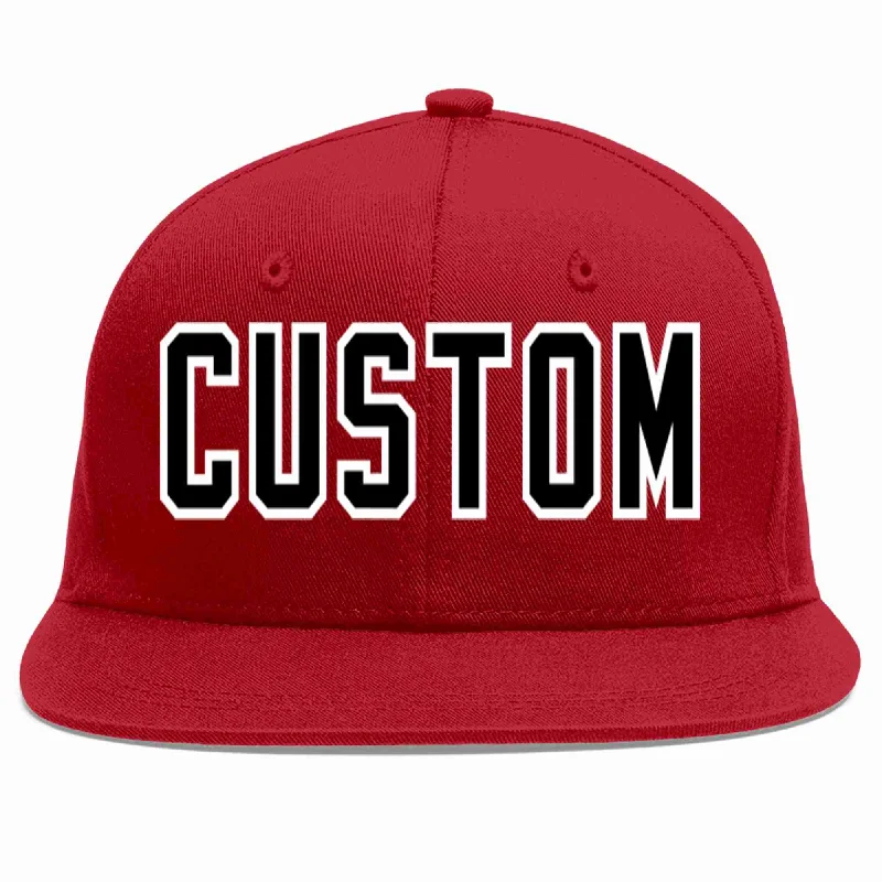 Low Profile Baseball Cap-Custom Red Black-White Casual Sport Baseball Cap