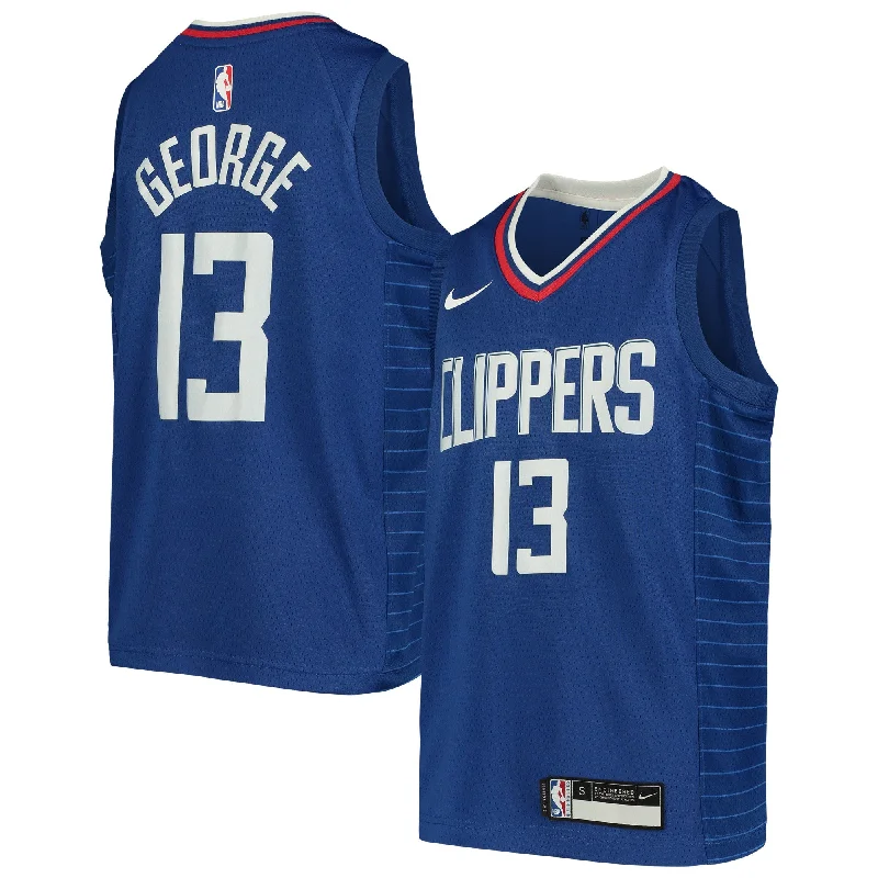 Official Basketball Jersey-Paul George La Clippers Youth Swingman Basketball Jersey - Icon Edition - Royal