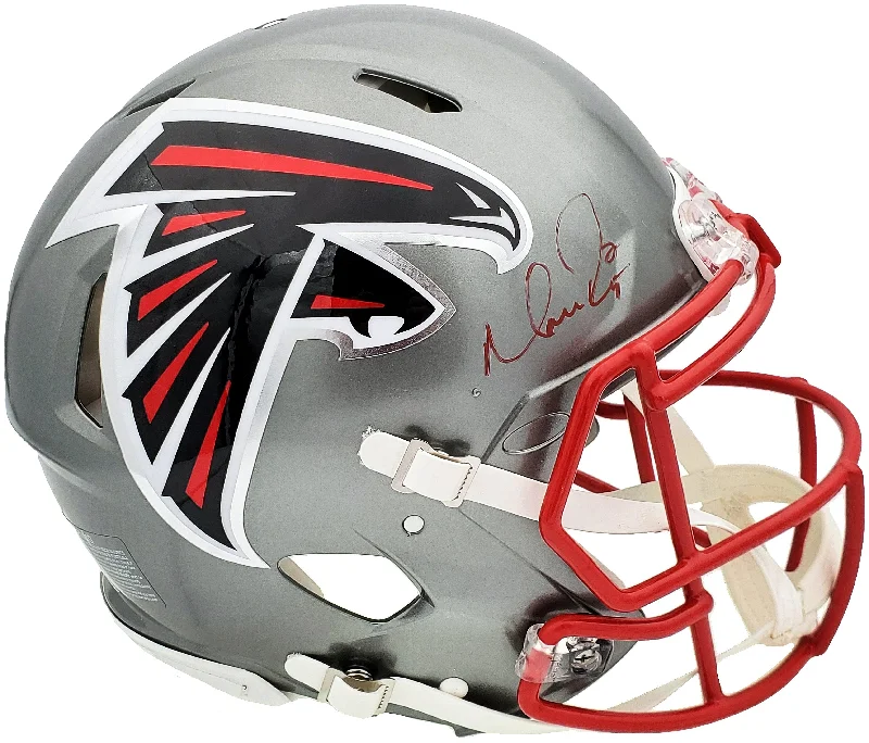 Red Football Helmet-Matt Ryan Autographed Atlanta Falcons Flash Silver Full Size Authentic Speed Helmet Beckett BAS QR Stock #197078