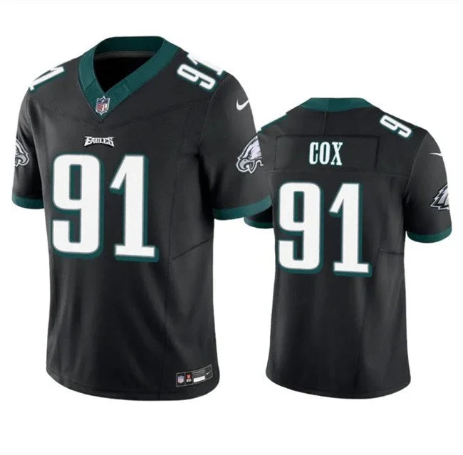 Commemorative Soccer Jersey-Men's Philadelphia Eagles #91 Fletcher Cox Black 2023 F.U.S.E. Untouchable Limited Football Stitched Jersey