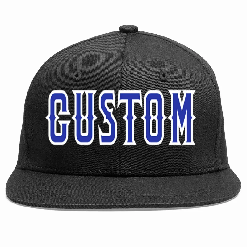 Eco-Friendly Baseball Cap-Custom Black Royal-White Casual Sport Baseball Cap