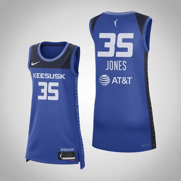 Special Edition Basketball Jersey-Women Connecticut Sun #35 Jonquel Jones Royal 2021 Rebel Edition Stitched Basketball Jersey