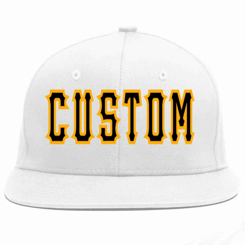 Motorsport Baseball Cap-Custom White Black-Yellow Casual Sport Baseball Cap