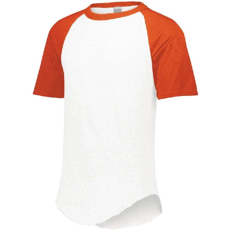 Purple Baseball Jersey-Short Sleeve Retro Baseball Jersey White-Orange