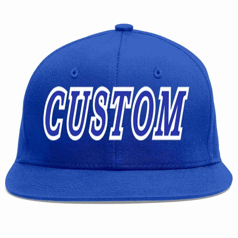 Designer Baseball Cap-Custom Royal Royal-White Casual Sport Baseball Cap