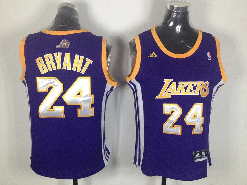 Fashion Basketball Jersey-Lakers 24 Bryant Purple Women Basketball Jersey