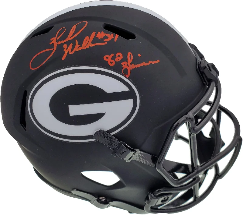 Shock Absorbing Football Helmet-Herschel Walker Autographed Georgia Bulldogs Eclipse Black Full Size Speed Replica Helmet "82 Heisman" Beckett BAS Stock #185884