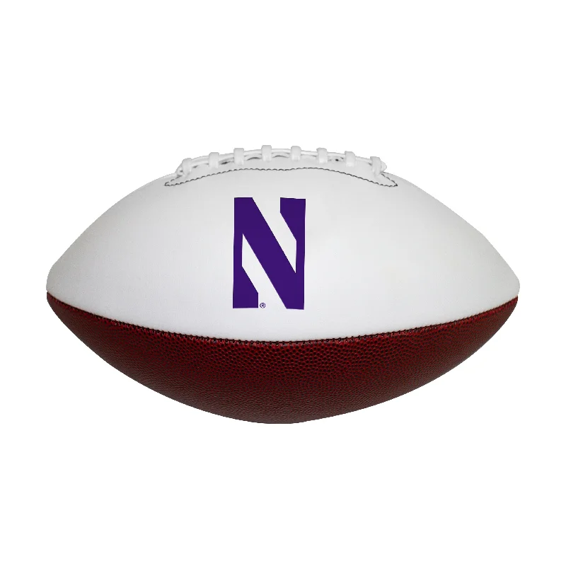 Rubberized Rugby Ball-Northwestern Official-Size Autograph Football