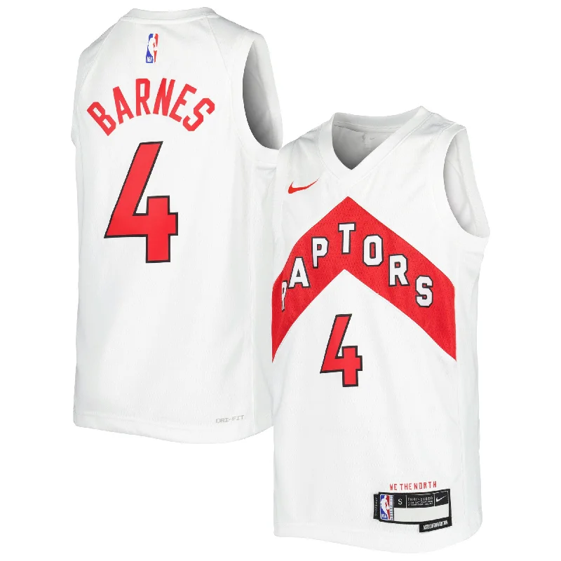 NBA Basketball Jersey-Scottie Barnes Toronto Raptors Youth Swingman Basketball Jersey - Association Edition - White