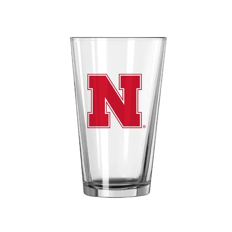 Cartoon Team Mug-Nebraska 16oz Logo Pint Glass