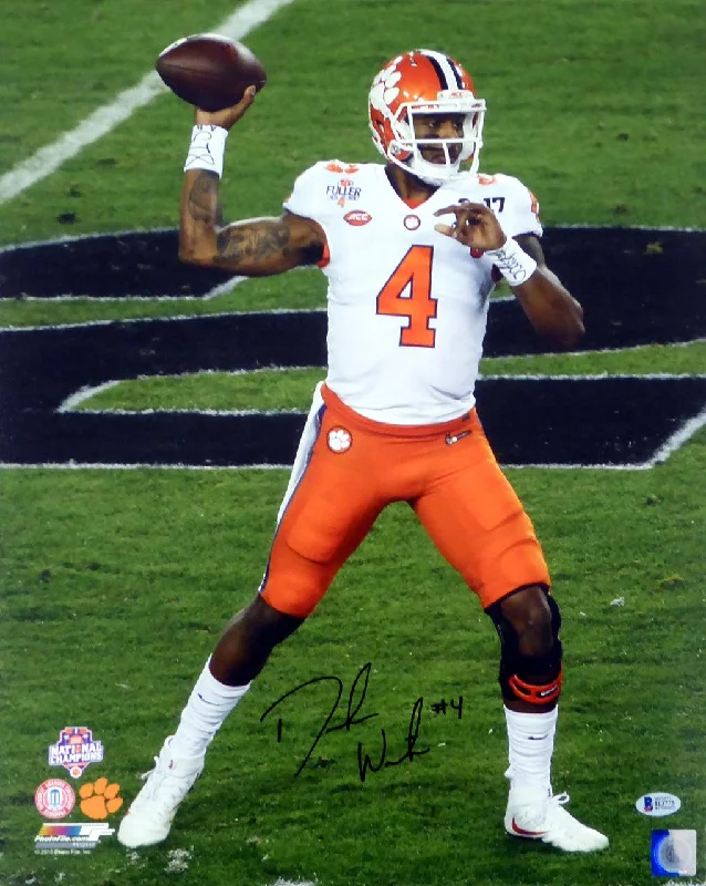 Kids Football Helmet-Deshaun Watson Autographed 16x20 Photo Clemson Tigers Beckett BAS Stock #113721