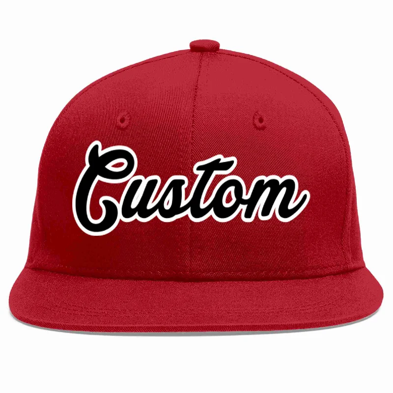 Custom Logo Baseball Cap-Custom Red Black-White Casual Sport Baseball Cap