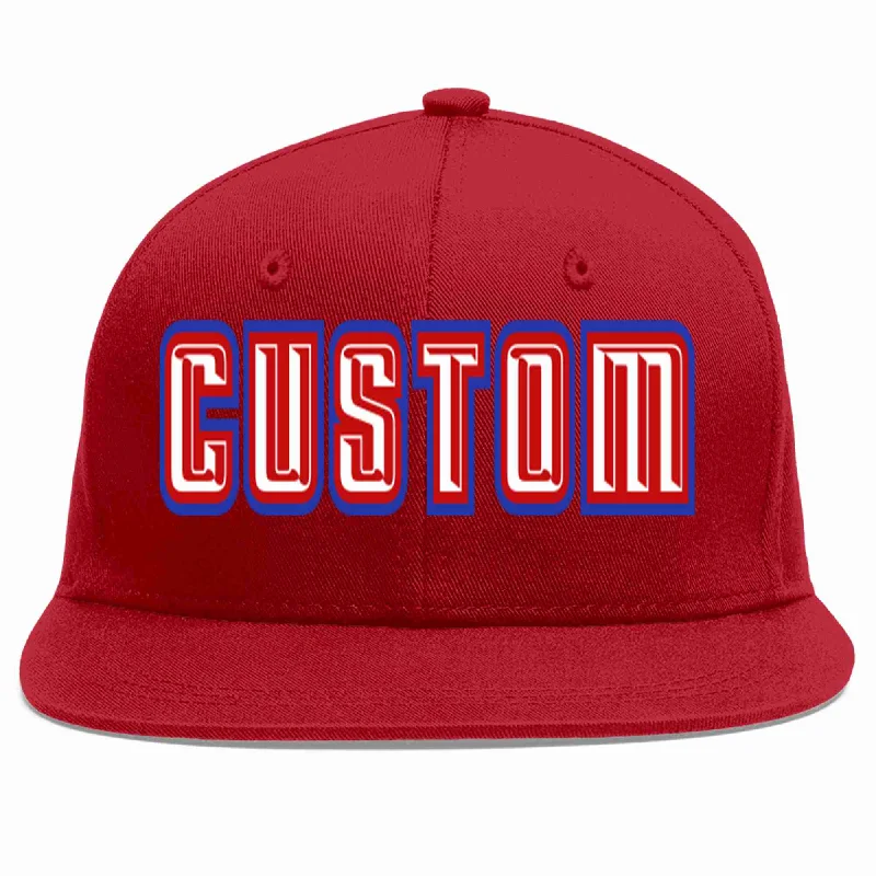 Leather Baseball Cap-Custom Red White-Red Casual Sport Baseball Cap