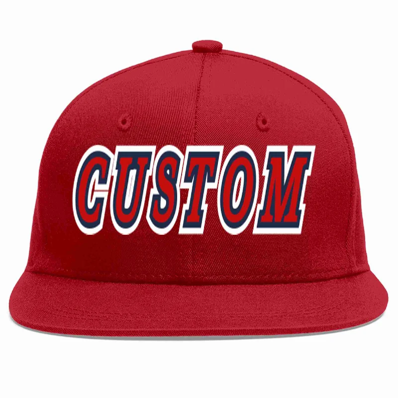 Faux Fur Lined Baseball Cap-Custom Red Red-Navy Casual Sport Baseball Cap