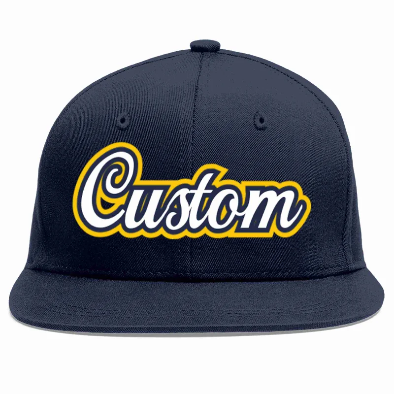 Waterproof Baseball Cap-Custom Navy White-Navy Casual Sport Baseball Cap