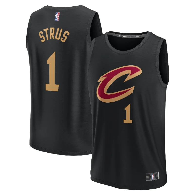 Vintage Basketball Jersey-Max Strus Cleveland Cavaliers Branded Youth Fast Break Player Basketball Jersey - Statement Edition - Black