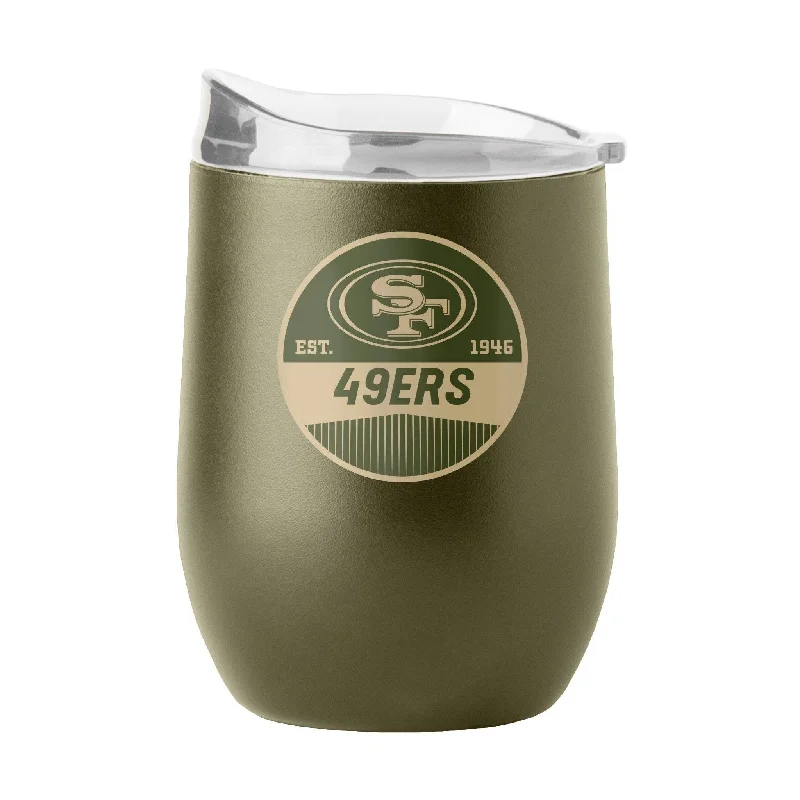 Engraved Team Mug-San Francisco 49ers 16oz Badge Powder Coat Curved Beverage