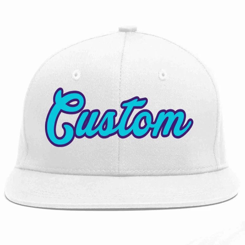 Waterproof Baseball Cap-Custom White Light Blue-purple Casual Sport Baseball Cap