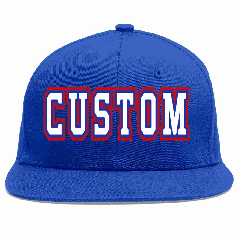 Grunge Baseball Cap-Custom Royal White-Royal Casual Sport Baseball Cap