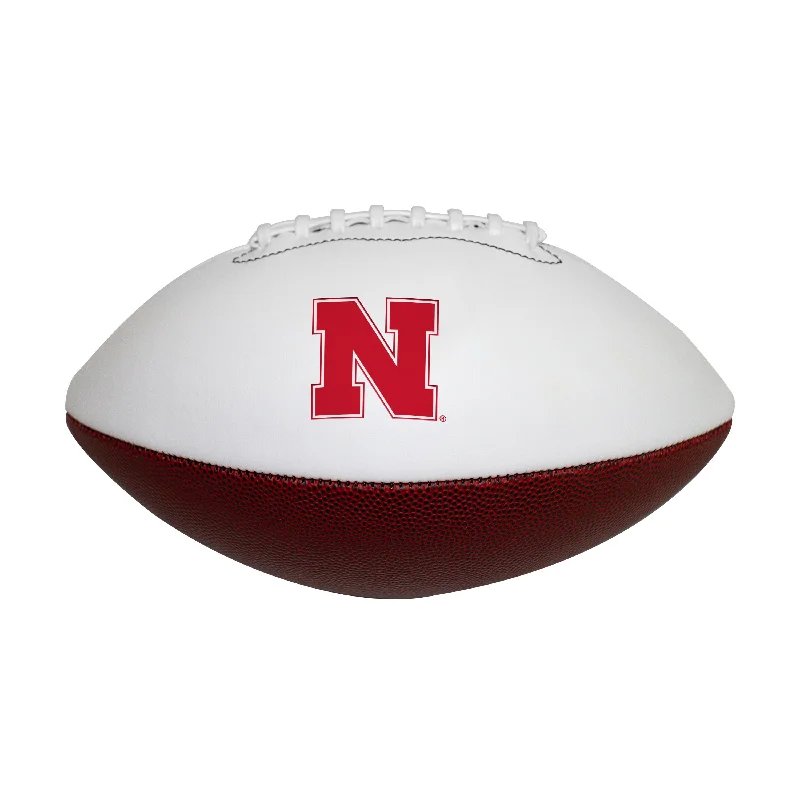 Metallic Rugby Ball-Nebraska Official-Size Autograph Football