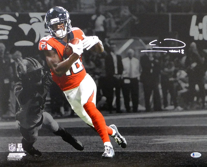 Speed Football Helmet-Calvin Ridley Autographed 16x20 Photo Atlanta Falcons Beckett BAS Stock #144498