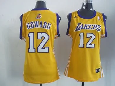 Team Basketball Jersey-Lakers 12 Howard Yellow Women Basketball Jersey