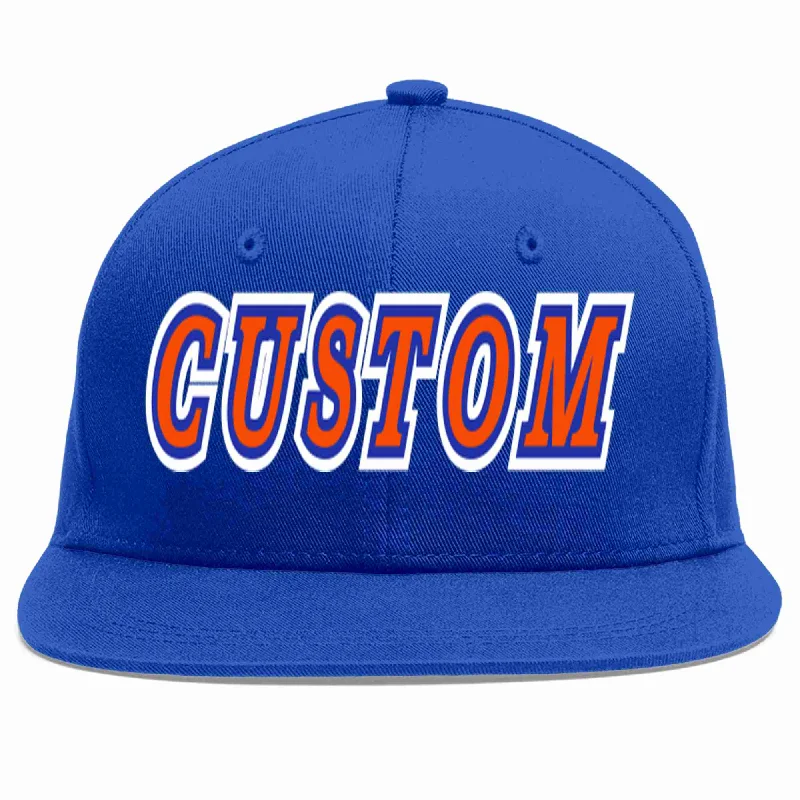 Moisture Wicking Baseball Cap-Custom Royal Orange-Royal Casual Sport Baseball Cap