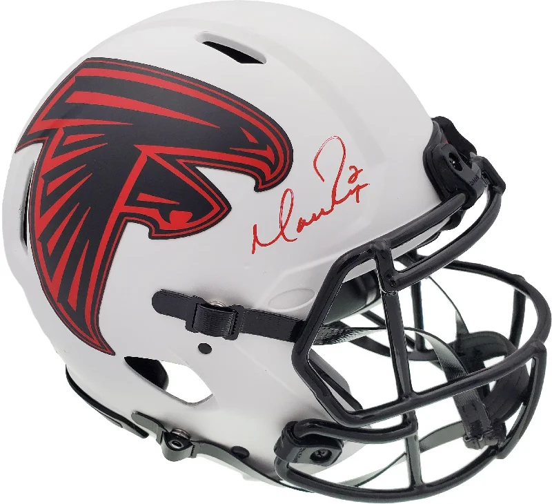 Helmet with Speaker System-Matt Ryan Autographed Atlanta Falcons Lunar Eclipse White Full Size Authentic Speed Helmet Beckett BAS QR Stock #194405